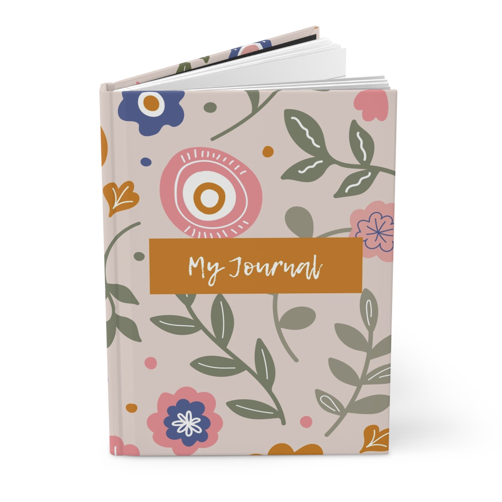 Matte Journal Abstract Flowers Pink Blue