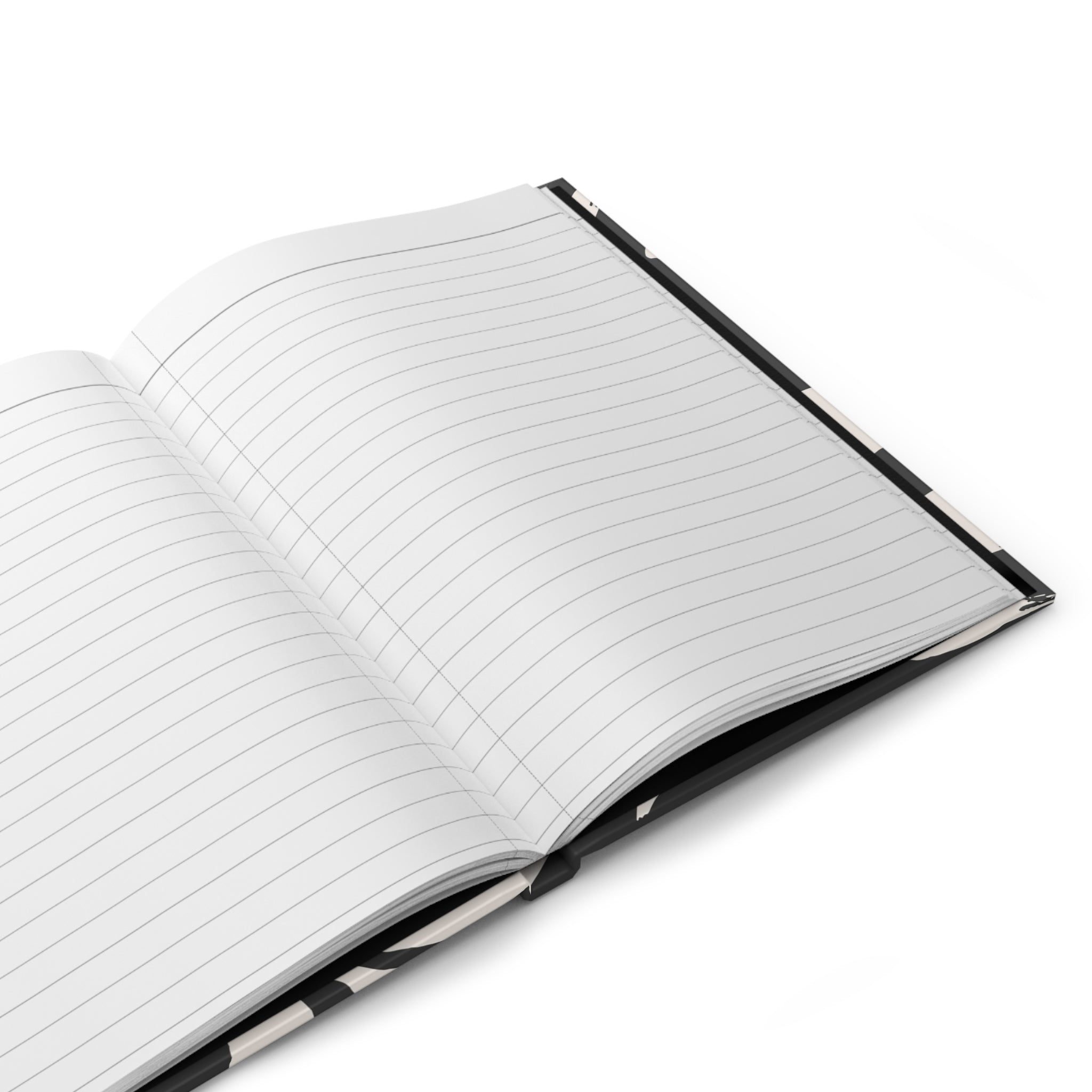Matte Hardcover Journal - Black with Cream Strokes