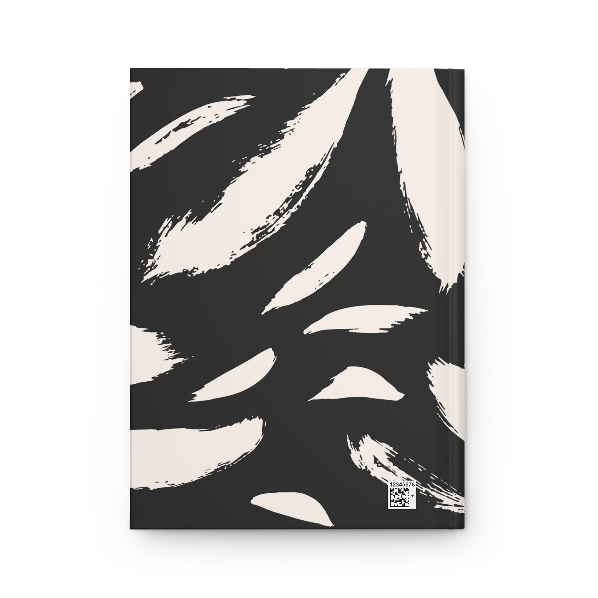 Matte Hardcover Journal - Black with Cream Strokes