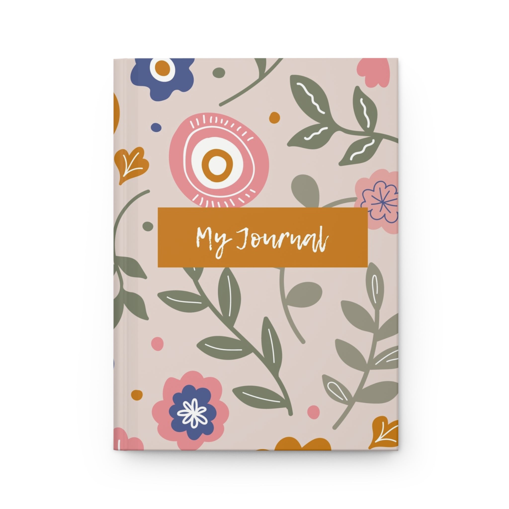 Matte Journal Abstract Flowers Pink Blue