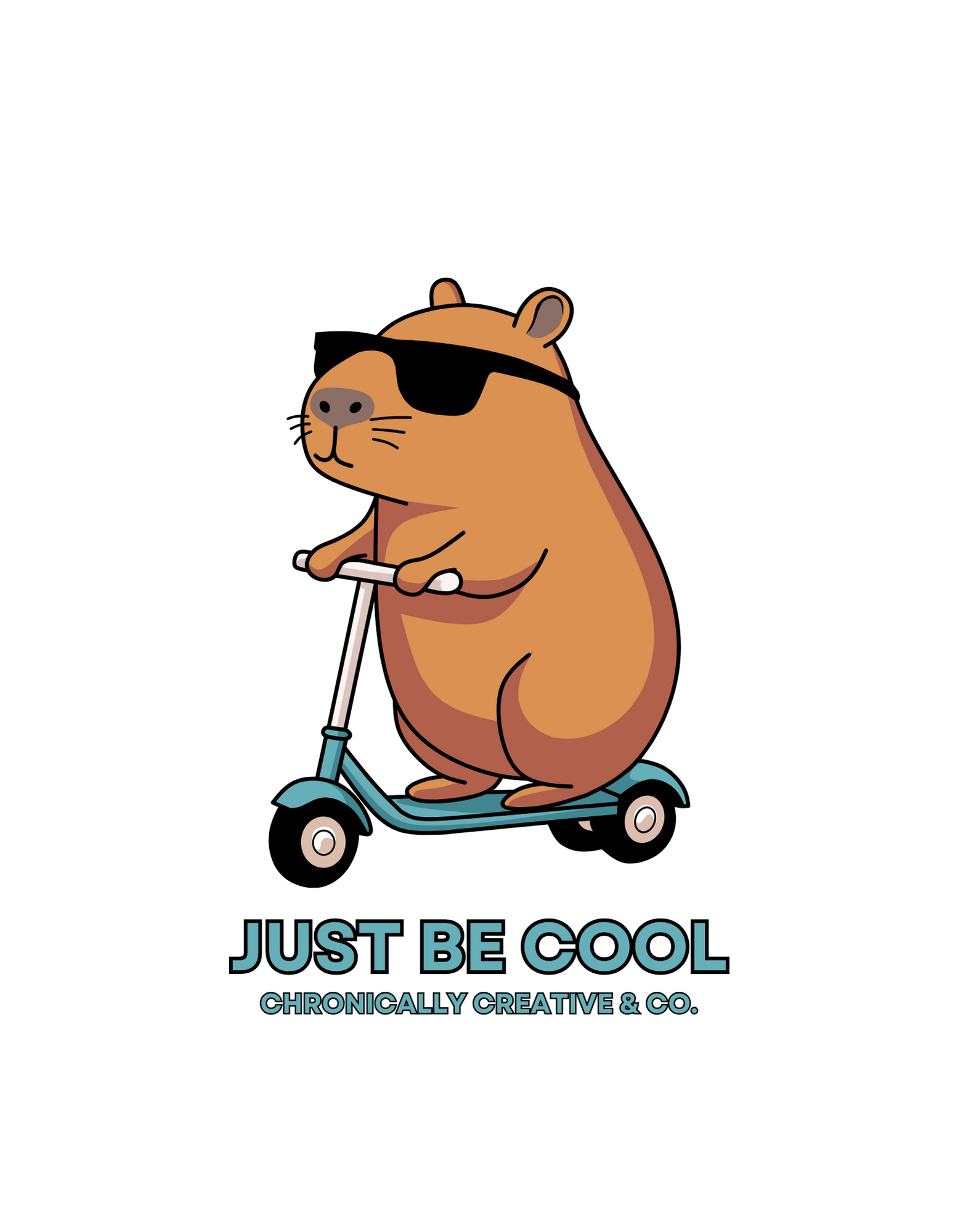 Kids "Just Be Cool" Hoodie - Scooter Bear Graphic by Chronically Creative & Co.