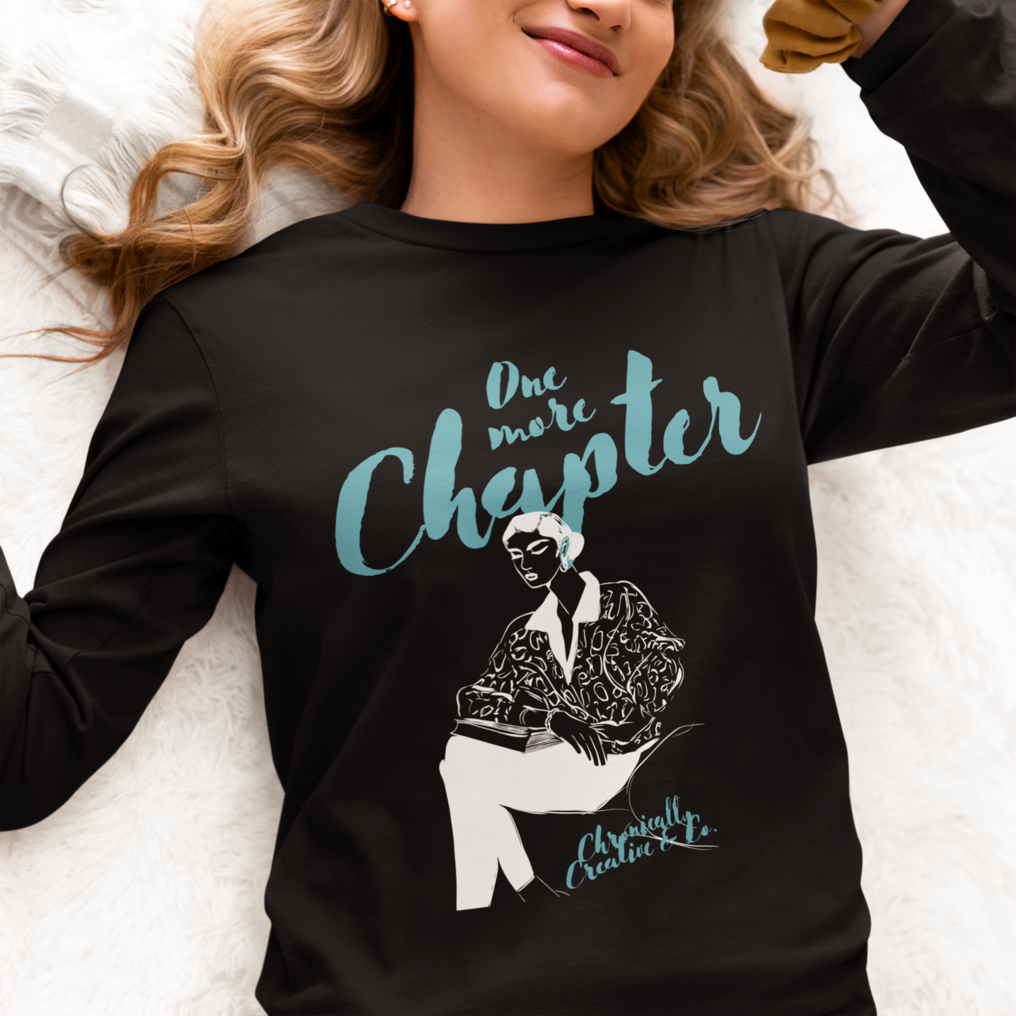 "One More Chapter" Long Sleeve Tee by Chronically Creative & Co. – Stylish & Bookish