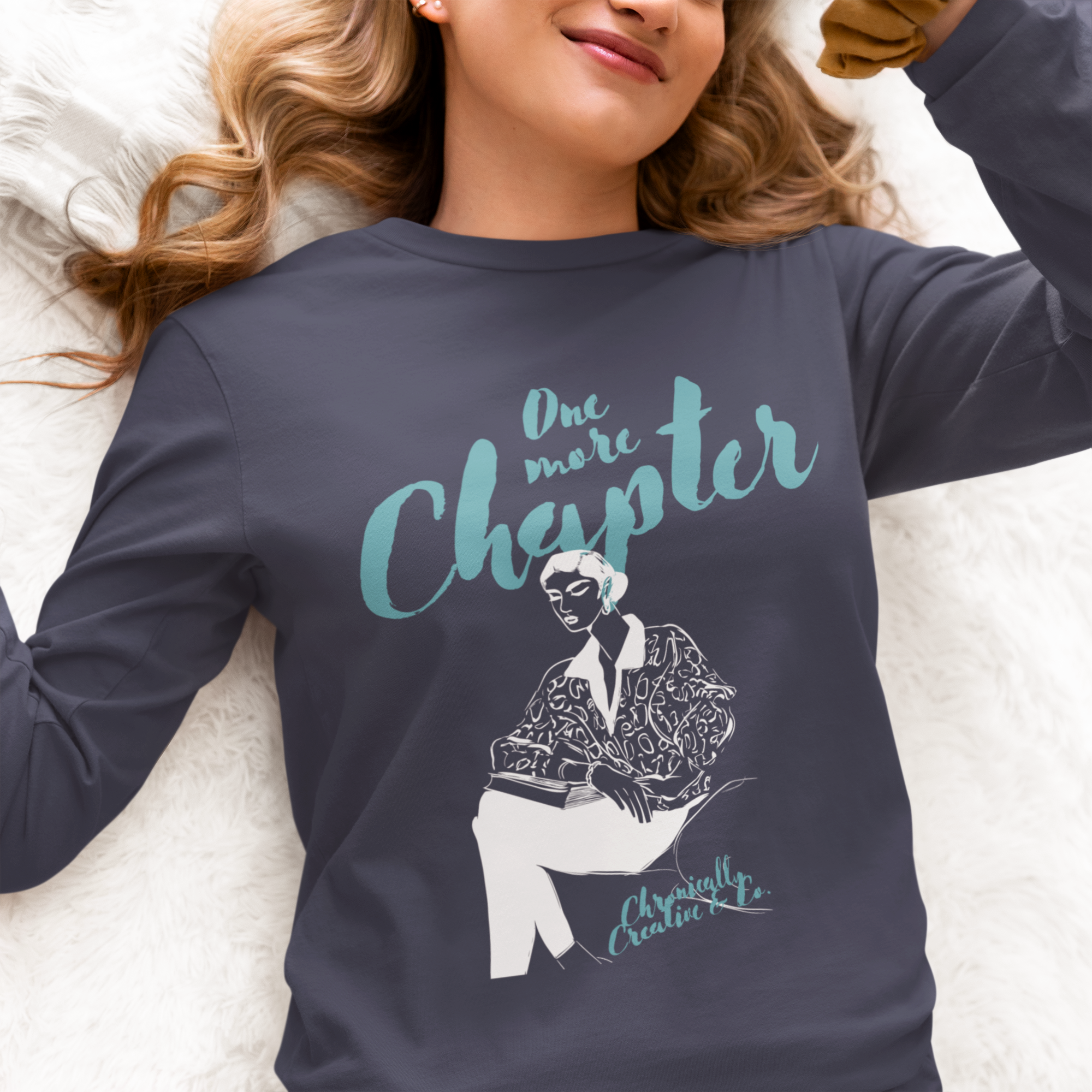 "One More Chapter" Long Sleeve Tee by Chronically Creative & Co. – Stylish & Bookish