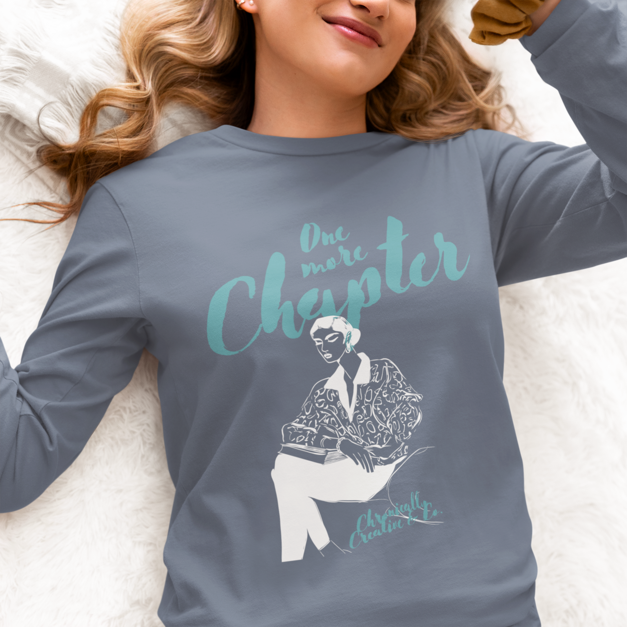 "One More Chapter" Long Sleeve Tee by Chronically Creative & Co. – Stylish & Bookish