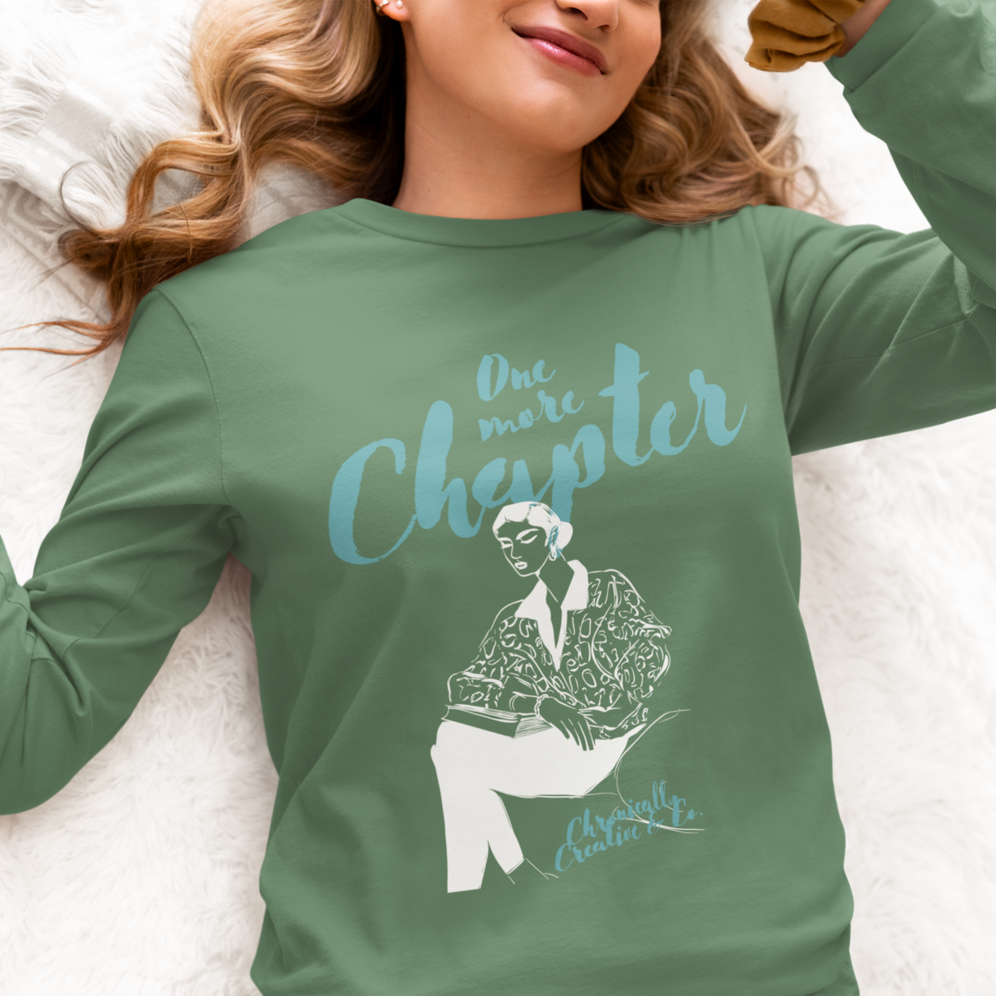 "One More Chapter" Long Sleeve Tee by Chronically Creative & Co. – Stylish & Bookish