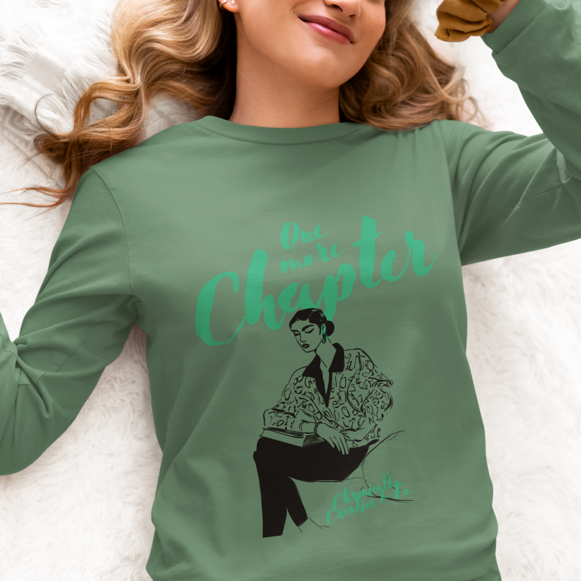 "One More Chapter" Long Sleeve Tee by Chronically Creative & Co. – Stylish & Bookish