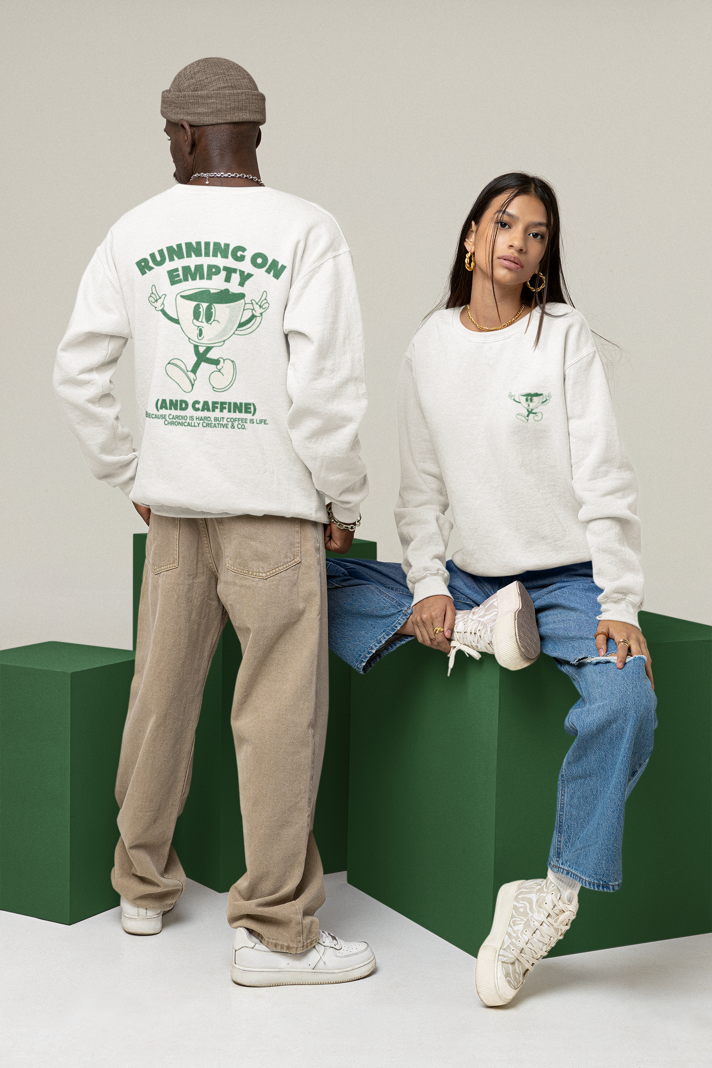 Running on Empty Crewneck Unisex Premium Sweatshirt