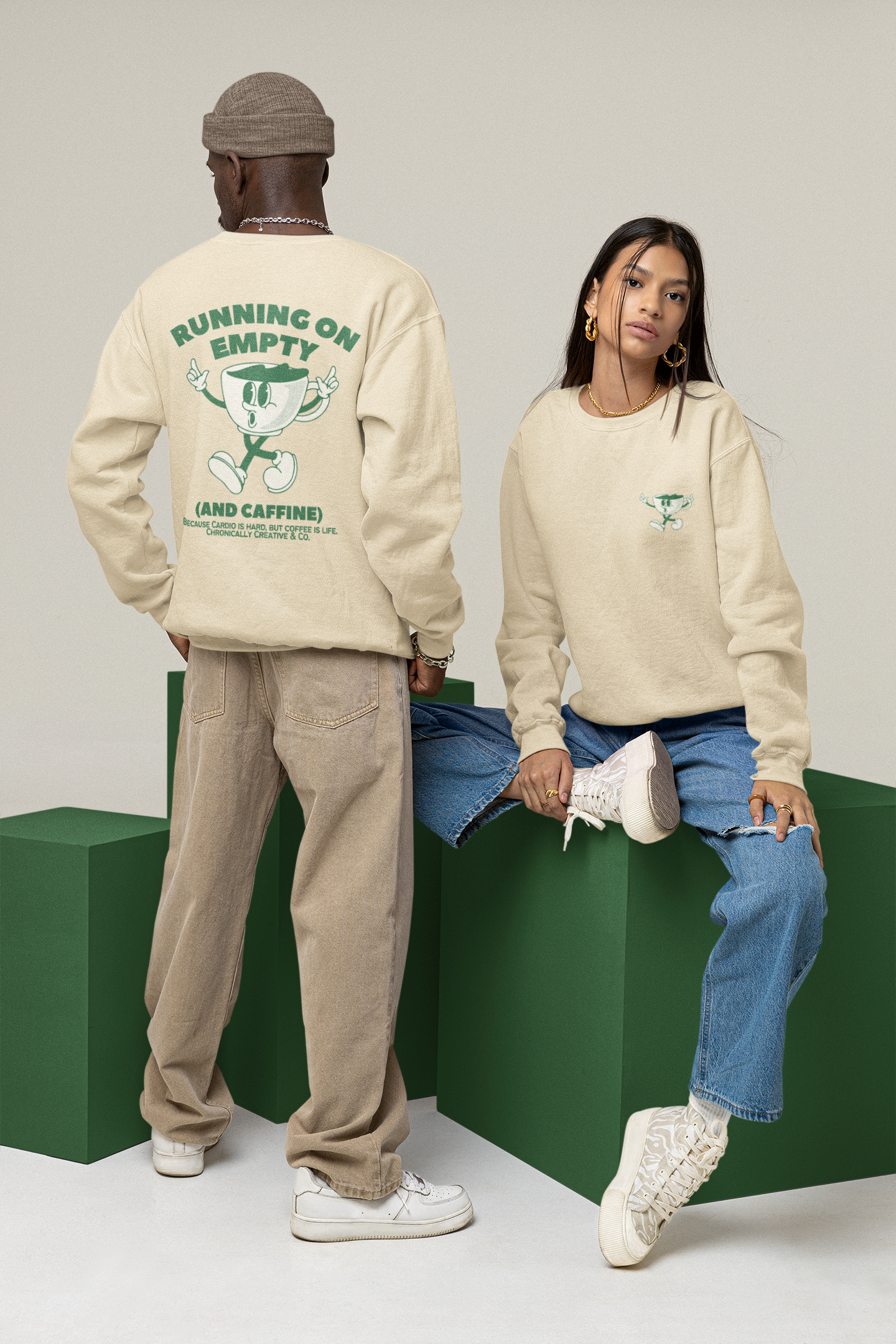 Running on Empty Crewneck Unisex Premium Sweatshirt