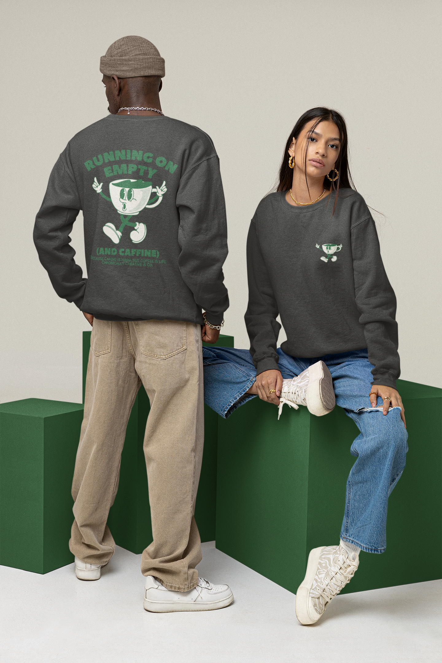Running on Empty Crewneck Unisex Premium Sweatshirt