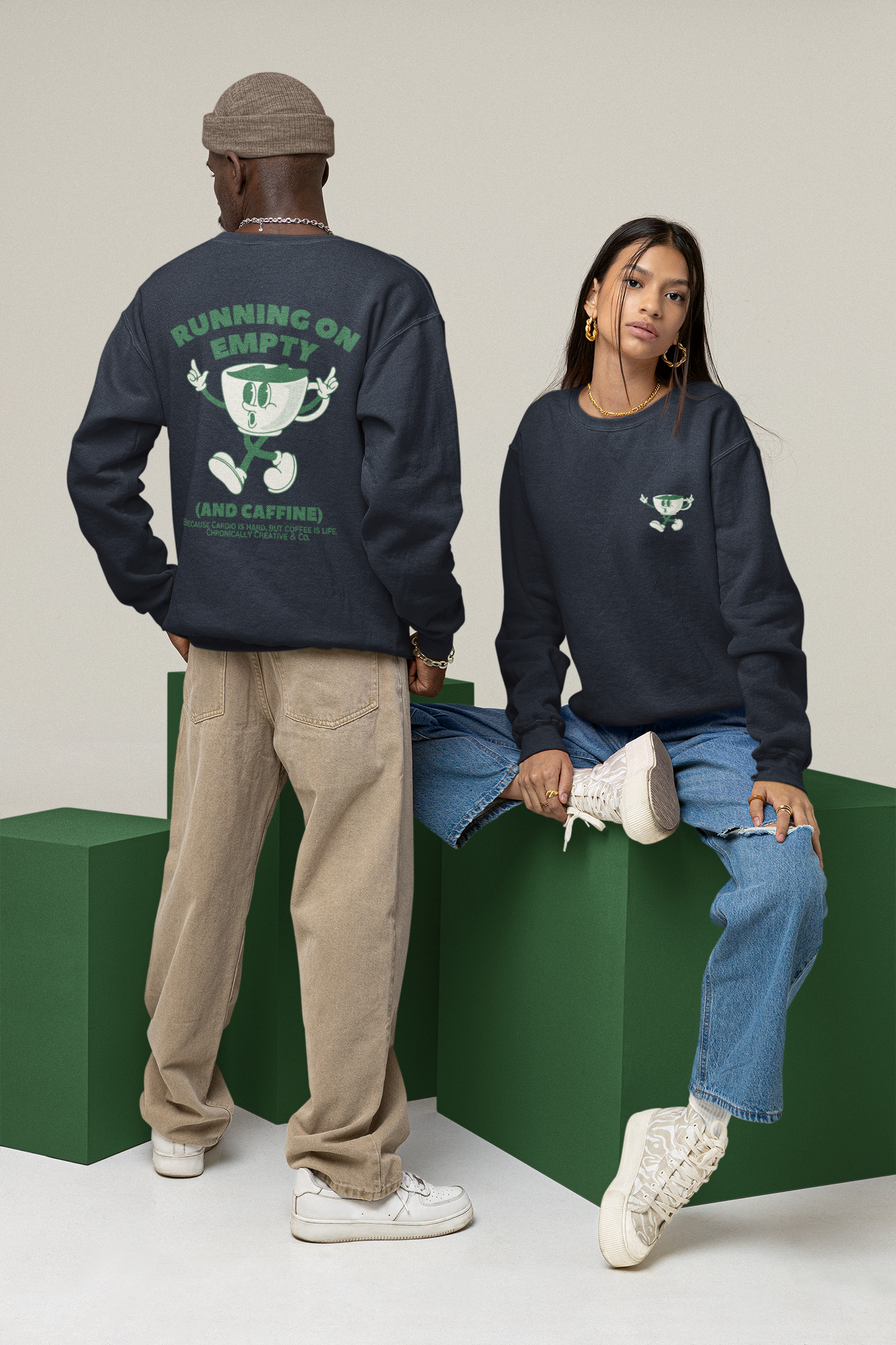 Running on Empty Crewneck Unisex Premium Sweatshirt