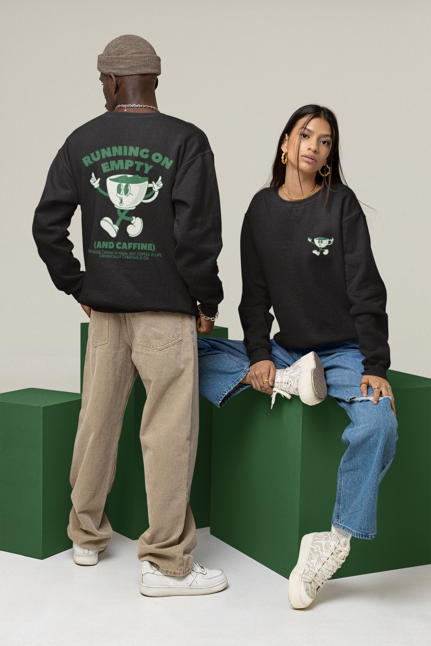 Running on Empty Crewneck Unisex Premium Sweatshirt