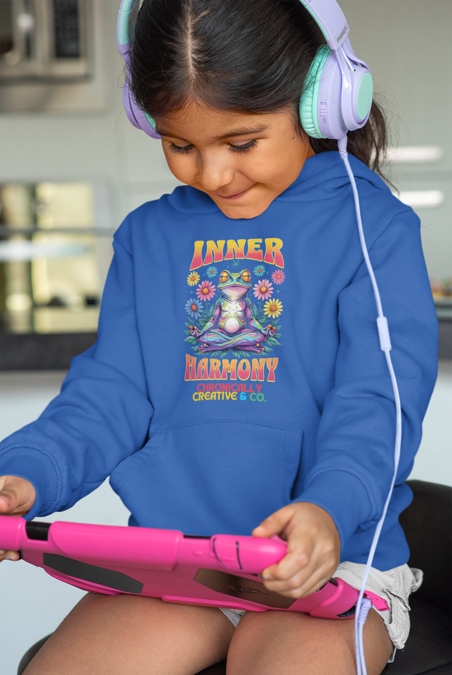 Kids “Inner Harmony” Hoodie - Meditating Frog Design by Chronically Creative & Co.