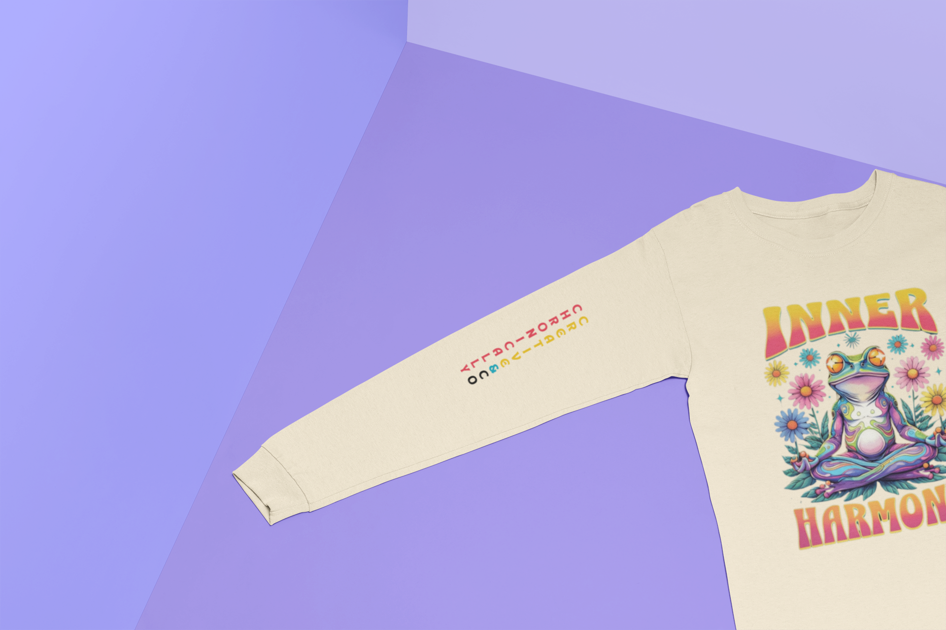 "Inner Harmony" Long Sleeve Shirt - Meditating Frog Graphic by Chronically Creative & Co.