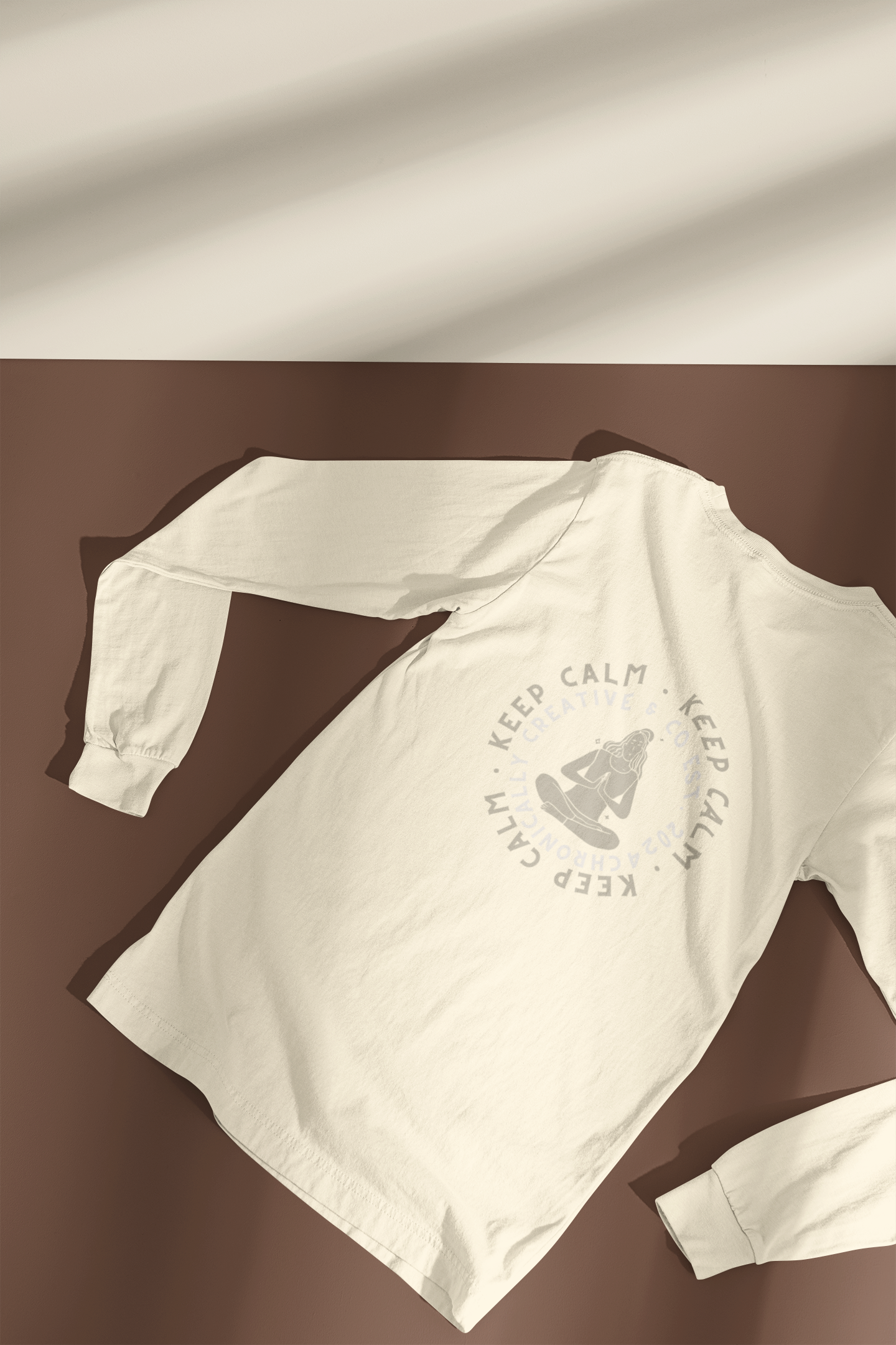 "Keep Calm" Long Sleeve Shirt - Relaxed Yoga Graphic by Chronically Creative & Co.