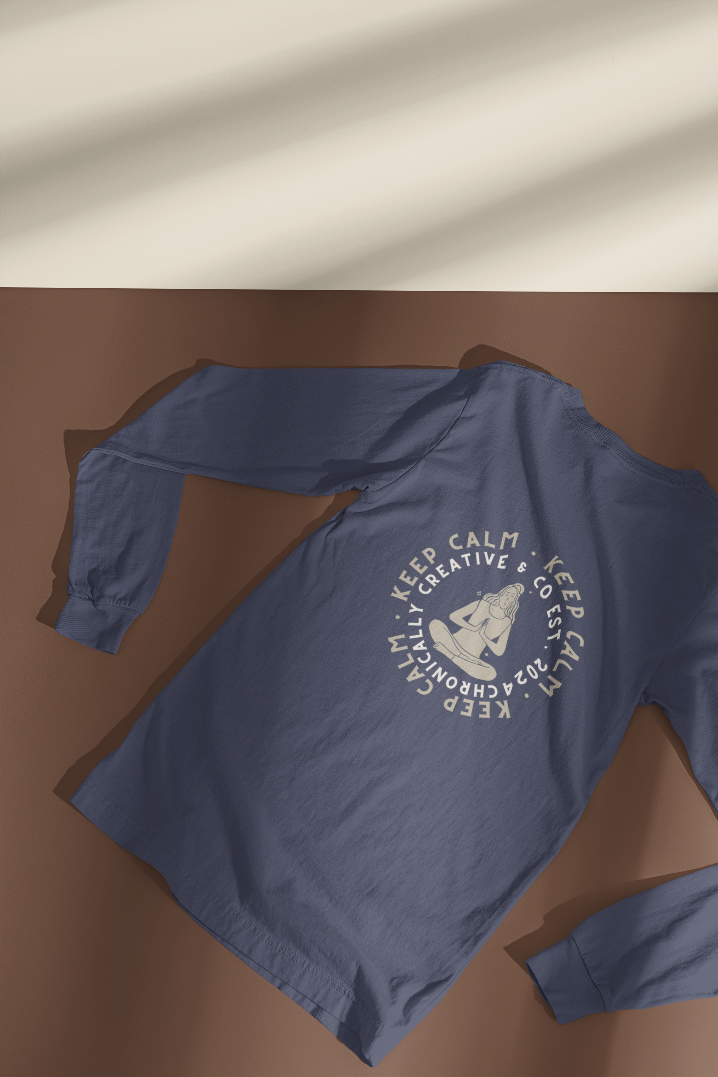 "Keep Calm" Long Sleeve Shirt - Relaxed Yoga Graphic by Chronically Creative & Co.