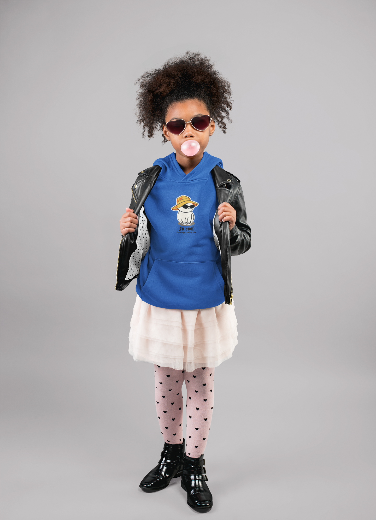 Kids "So Cool" Hoodie - Adorable Dog in Sunglasses Graphic by Chronically Creative & Co.