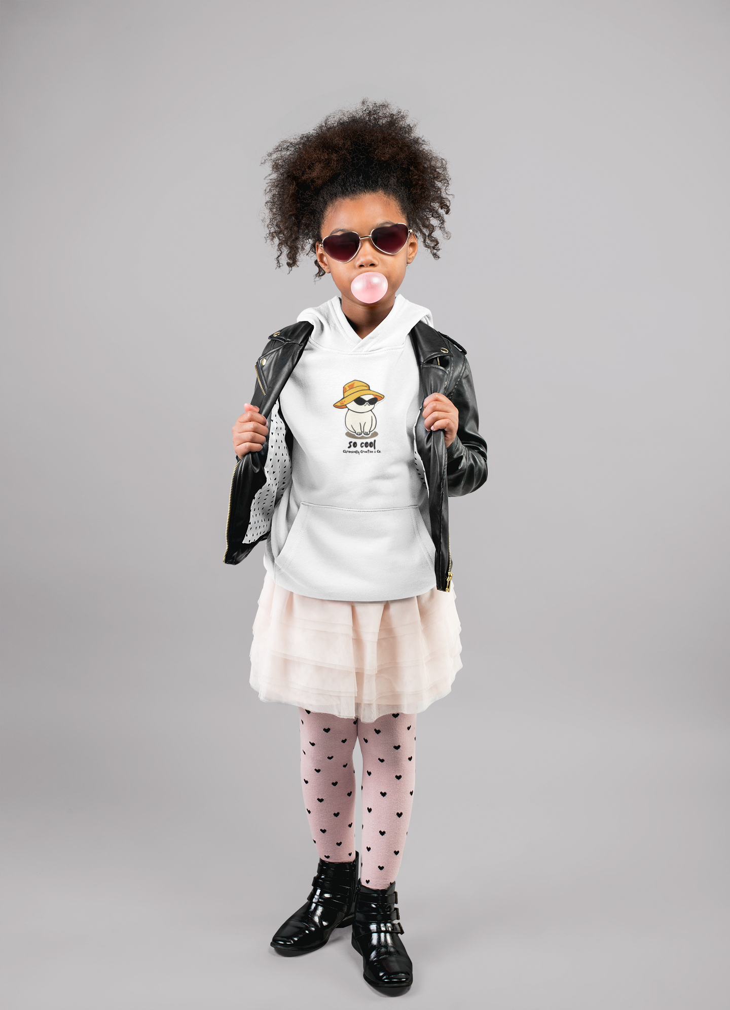 Kids "So Cool" Hoodie - Adorable Dog in Sunglasses Graphic by Chronically Creative & Co.