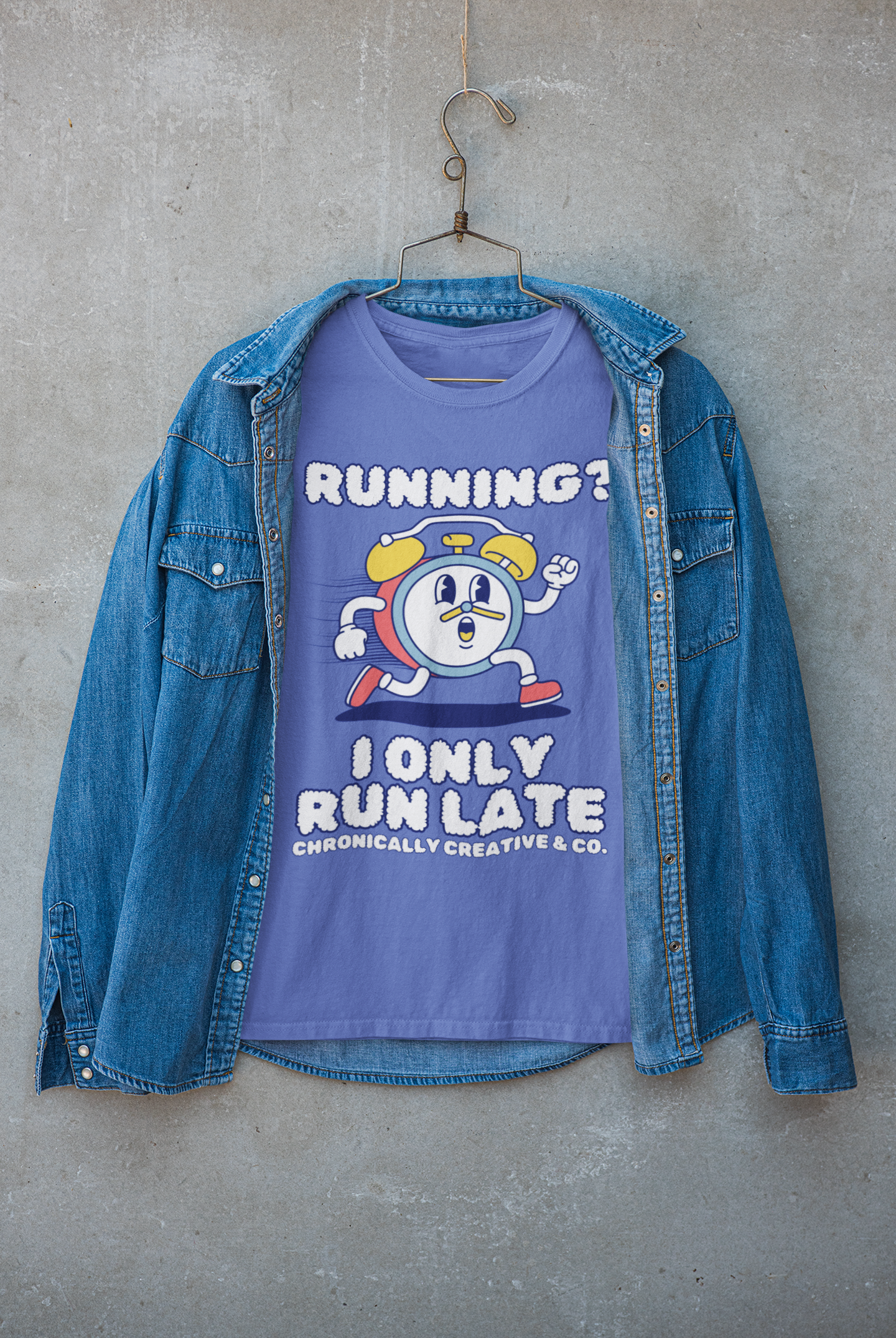 "Running? I Only Run Late" Graphic Unisex garment-dyed heavyweight t-shirt