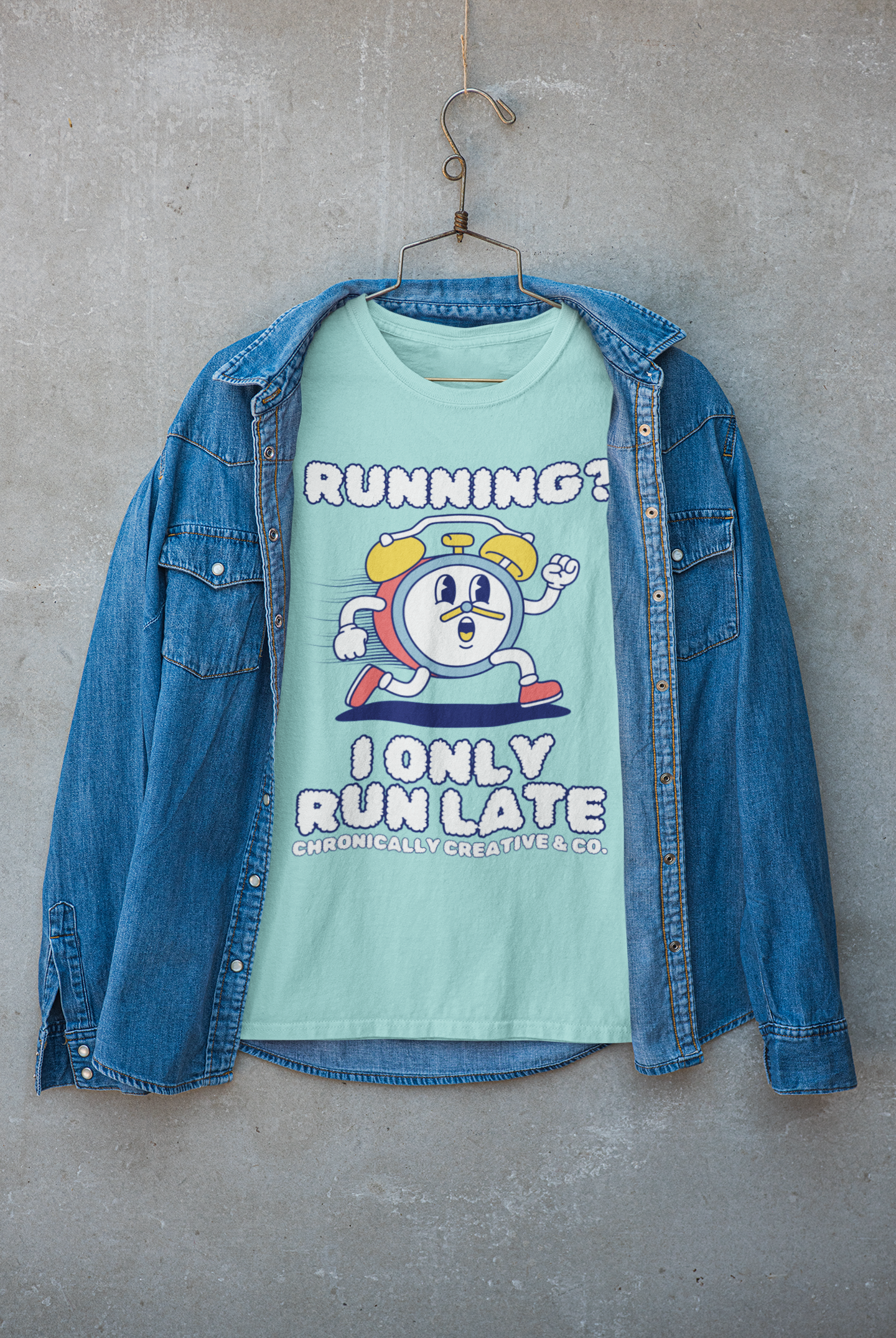 "Running? I Only Run Late" Graphic Unisex garment-dyed heavyweight t-shirt
