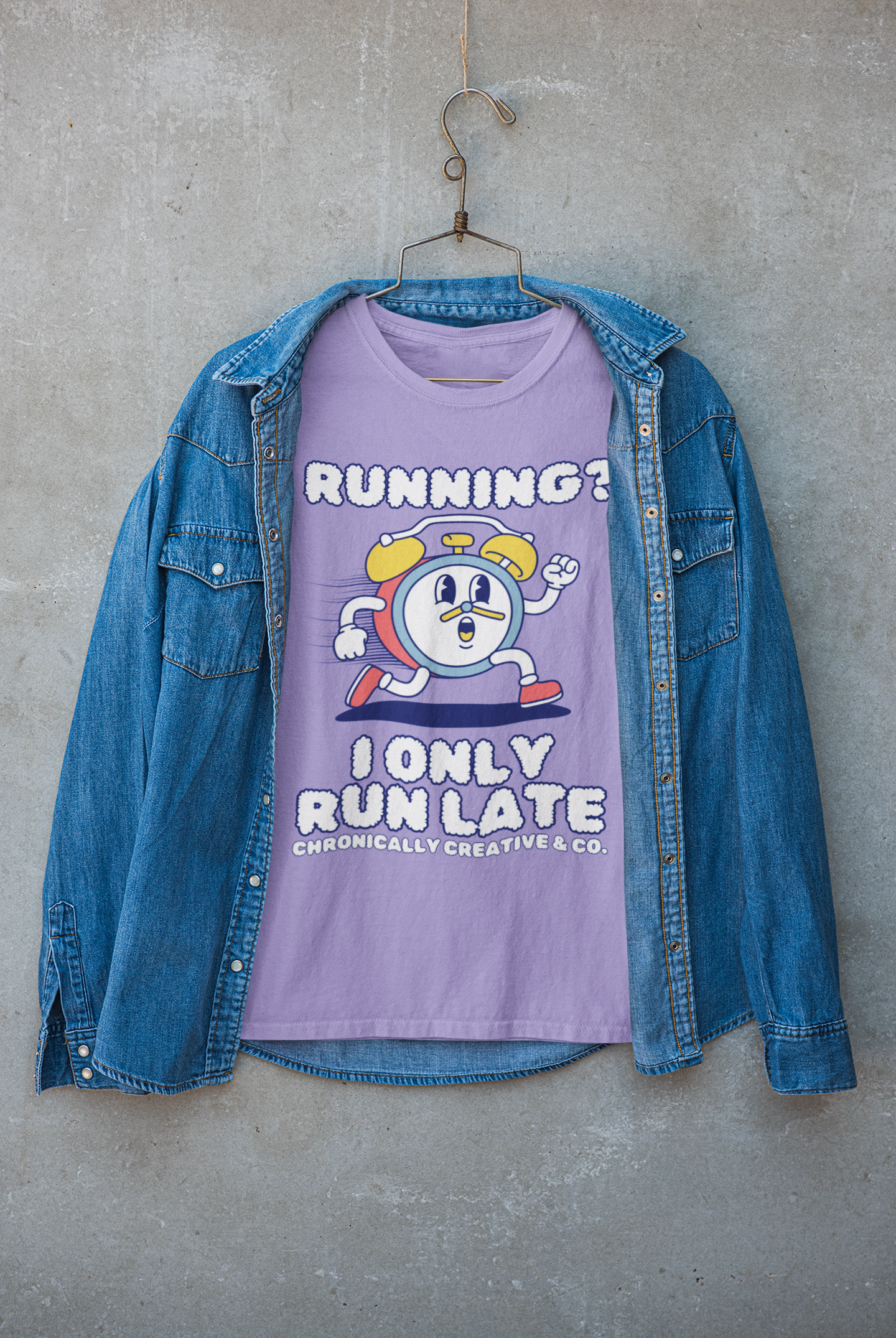 "Running? I Only Run Late" Graphic Unisex garment-dyed heavyweight t-shirt