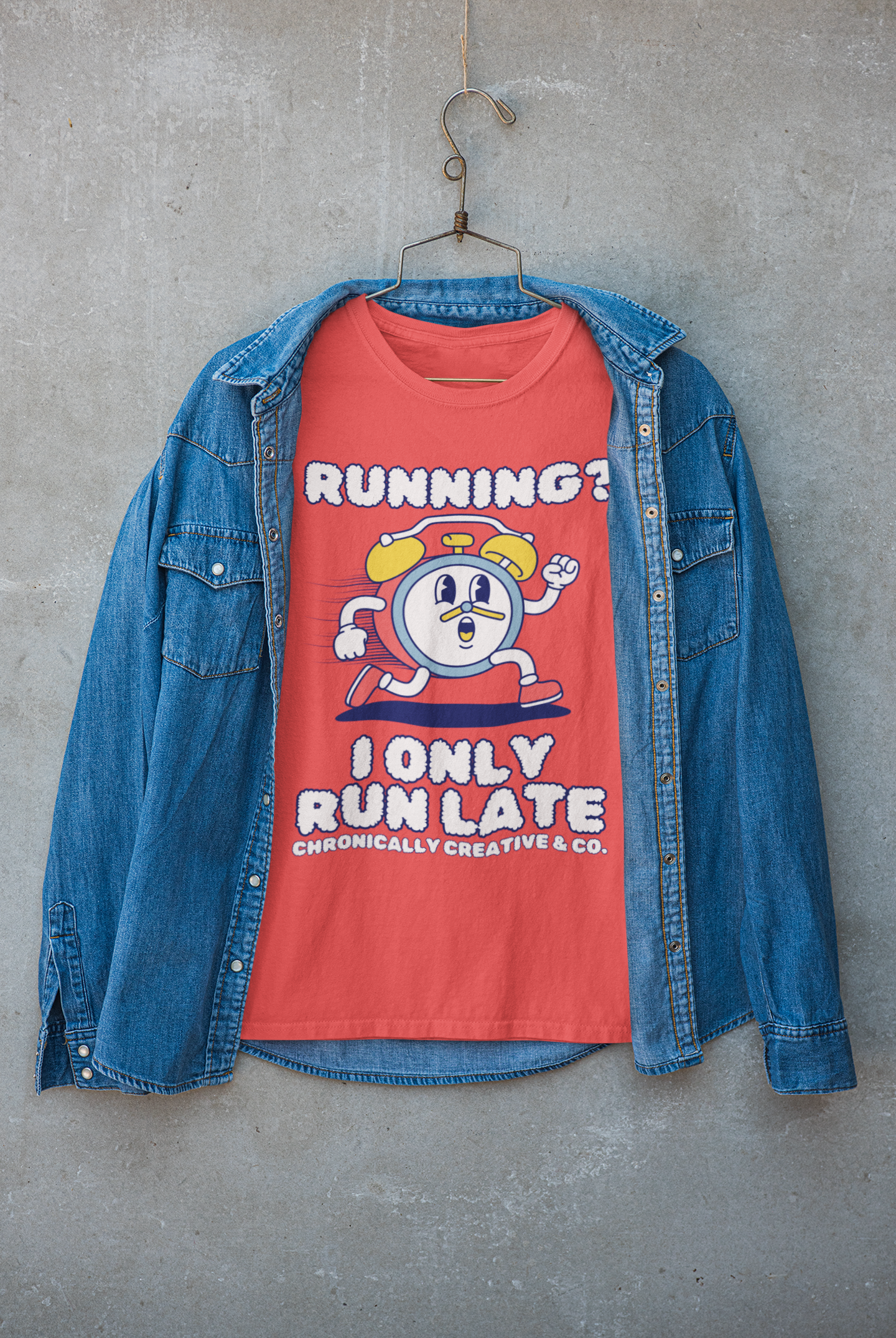 "Running? I Only Run Late" Graphic Unisex garment-dyed heavyweight t-shirt