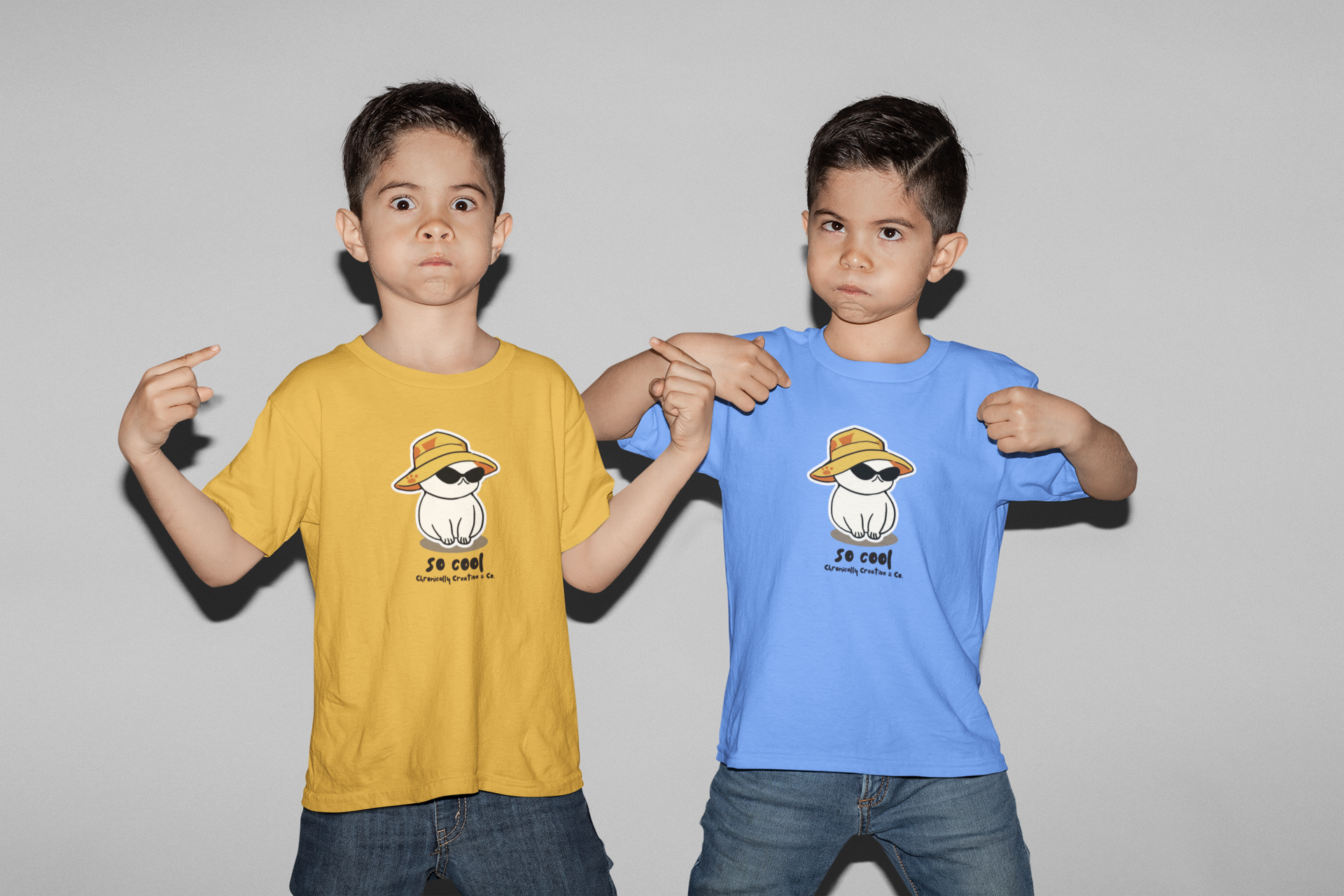 "So Cool" Kids T-Shirt - Adorable Sunglasses Dog Design by Chronically Creative & Co.