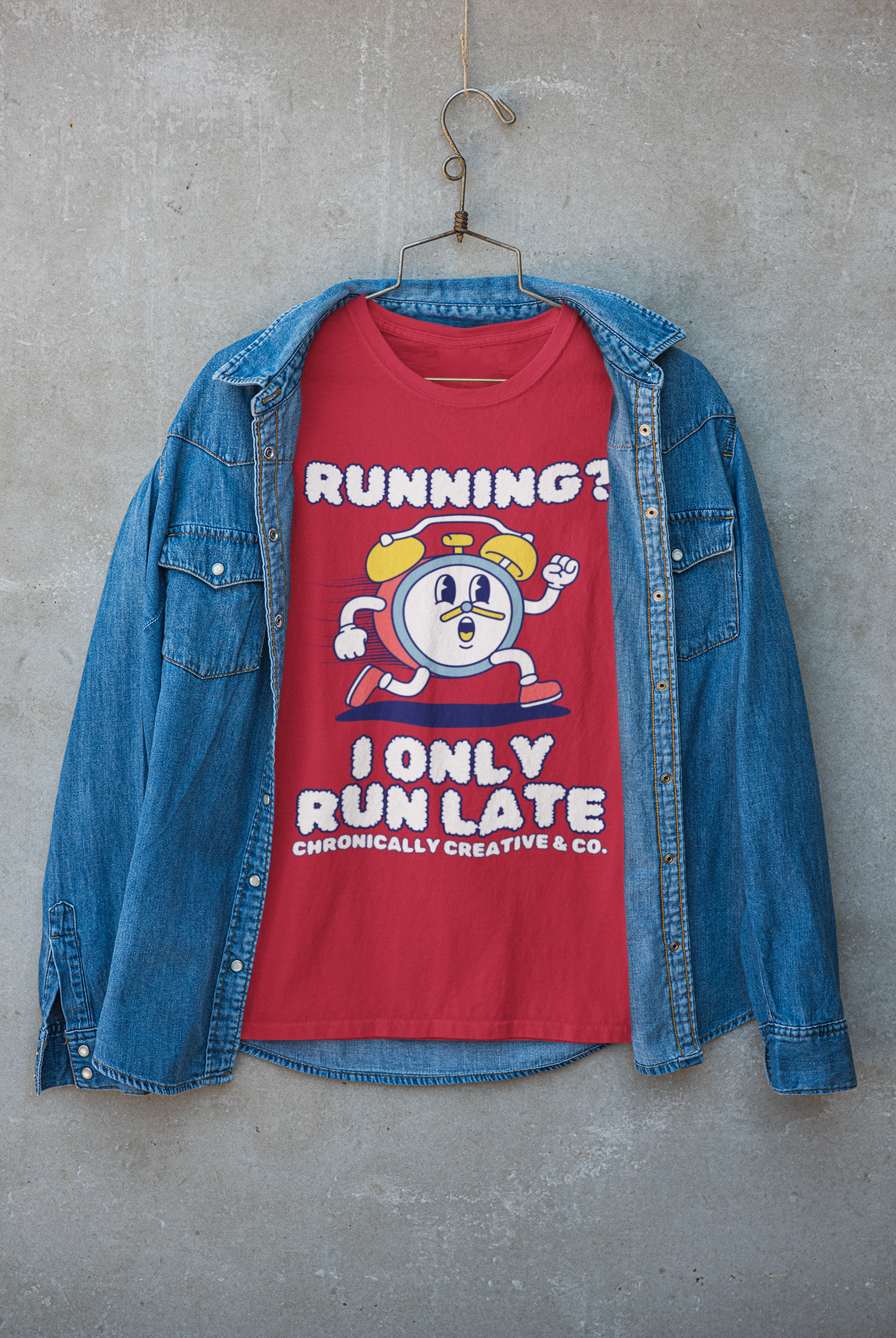 &quot;Running? I Only Run Late&quot; Graphic Unisex garment-dyed heavyweight t-shirt