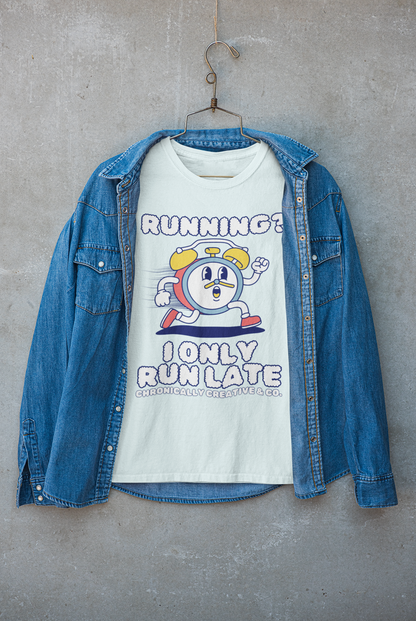 &quot;Running? I Only Run Late&quot; Graphic Unisex garment-dyed heavyweight t-shirt